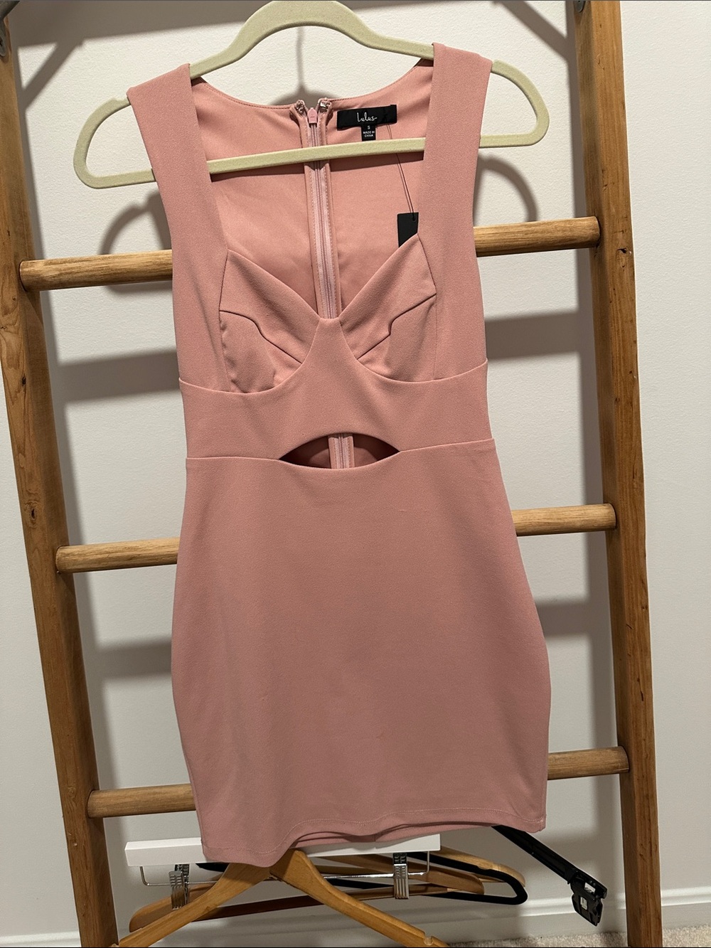 Lulu's Dusty Rose Cutout Bodycon Mini Dress
